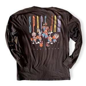 90s Space Jam T-Shirt Warner Bros A New Legacy Lebron Graphic Black Sz XL